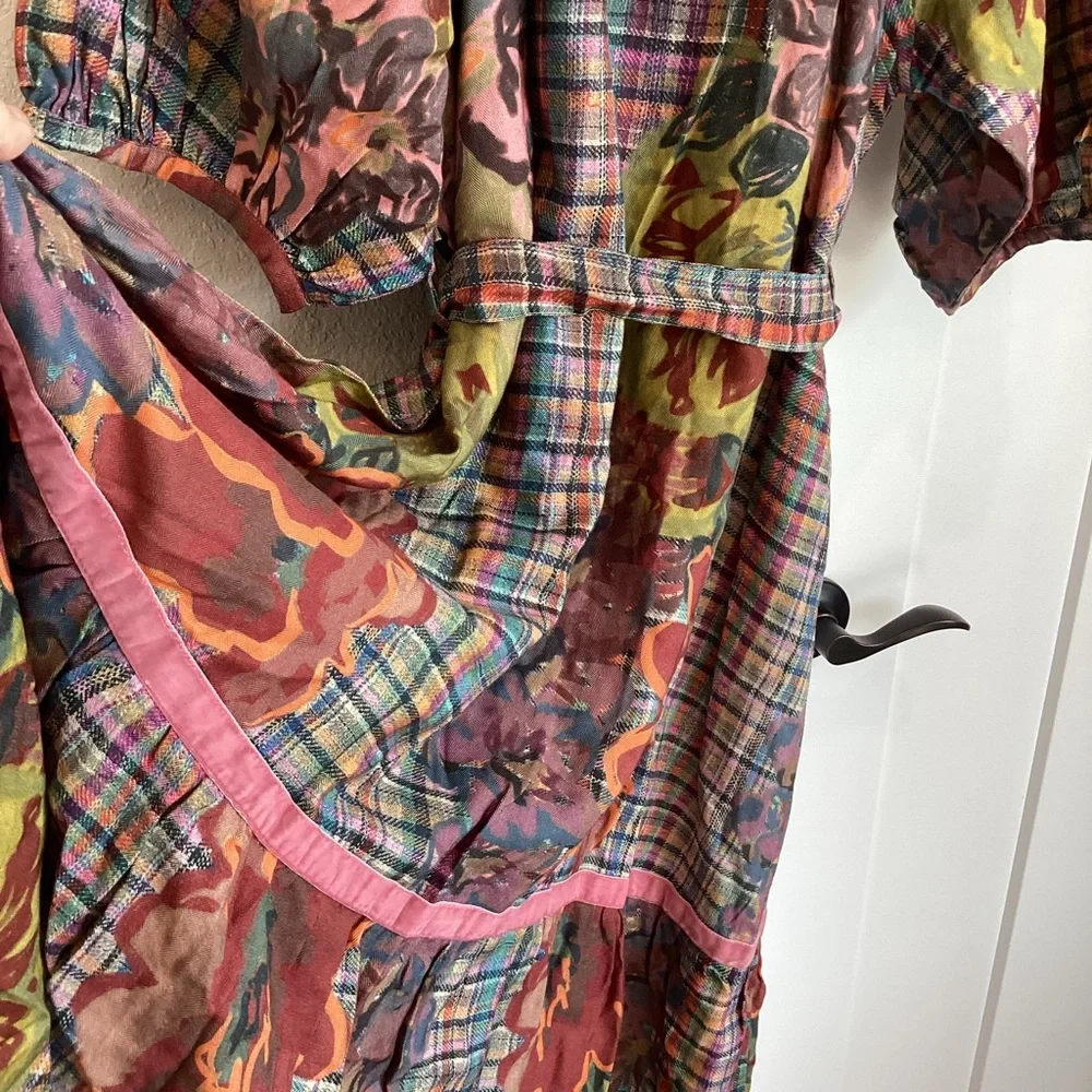 Anthropologie Multicolor Plaid and Floral Dress - Picture 9 of 12